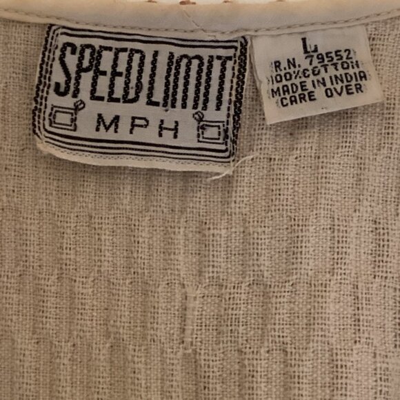 Cotton Plaid Patchwork Waistcoat Vest BOHO Sz L by Speed Limit MPH 262H - Picture 8 of 9